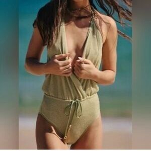 NWT Free People Hanne Bloch
Glitter V Swimsuit one Piece